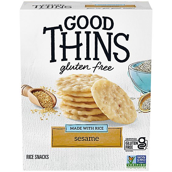 slide 1 of 1, Good Thins Sesame Rice Snacks Gluten Free Crackers - 3.5 Oz, 3.5 oz