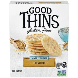 Good Thins Sesame Rice Snacks Gluten Free Crackers - 3.5 Oz