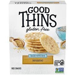 Good Thins Sesame Rice Snacks Gluten Free Crackers - 3.5 Oz