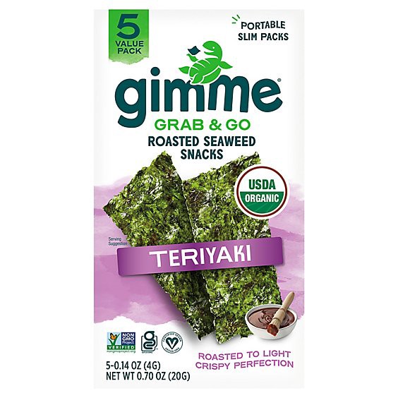 slide 1 of 1, Gimme Teriyaki Seaweed Snack - 0.7 Oz, 0.7 oz
