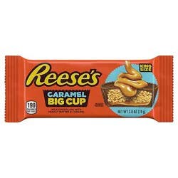 Reeses Milk Chocolate Peanut Butter Cup Big Cup With Caramel King Size Bar - Each