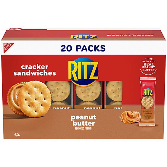 slide 1 of 1, Ritz Peanut Butter Sandwich Crackers - 20 Count, 20 ct