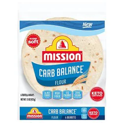Mission Carb Balance Flour Tortillas Burrito Size - 6 Count