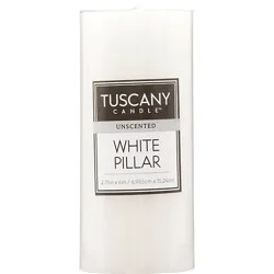 Tuscany White Pillar Candle 6 Inches - Each