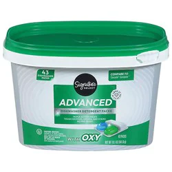 Signature Select Dishwasher Detergent Packs Advanced With Oxy - 43 Count