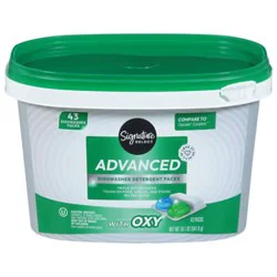 Signature Select Dishwasher Detergent Packs Advanced With Oxy - 43 Count