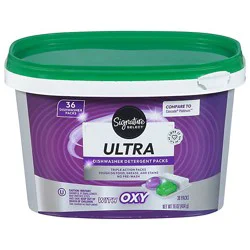 Signature Select Ultra Dishwasher Detergent Packs With Oxy - 36 Count