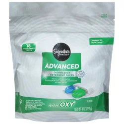 Signature Select Advanced Dishwasher Detergent Packs With Oxy - 18 Count