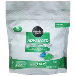 Signature Select Advanced Dishwasher Detergent Packs With Oxy - 18 Count