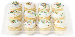 Frozen White Cake White Iced Cupcakes 12 Count - Each