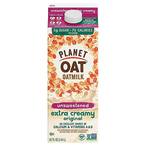 slide 1 of 1, Planet Oat Unsweetened Extra Creamy Oatmilk - 52 Fl. Oz., 52 fl oz