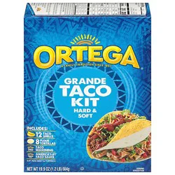 Ortega Grande Hard And Soft Taco Dinner Kit 12 Hard Tacos 8 Soft Tacos - 19.9 Oz