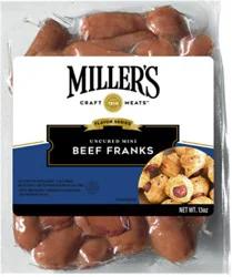 Millers Beef Franks Naturally Smoked - 13 Oz