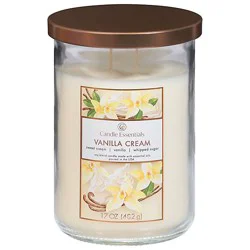 Candle Essentials Scented Jar Candle Vanilla Cream - 17 Oz