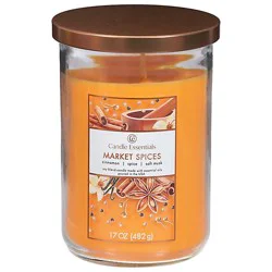 Candle Essentials Scented Jar Candle Market Spices - 17 Oz
