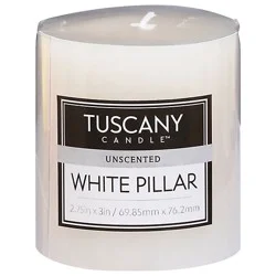 Tuscany 3x3 Unscent White Pillar Candle - Each