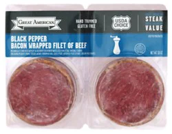 Greacht American Black Pepper Bacon Wrapped Filet Of Beef - 10 Oz