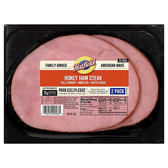 slide 1 of 1, Hatfield Honey Ham Steak - 14 Oz., 14 oz