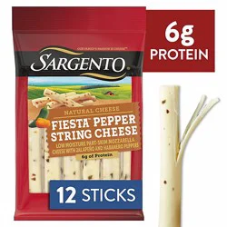 Sargento Fiesta Pepper String Cheese Natural Cheese Snacks - 12 Count