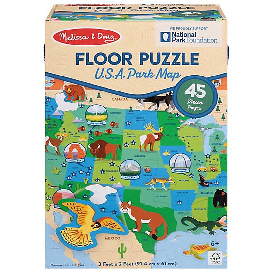 slide 1 of 1, Mel Usa Map Floor Puzzle 45 Piece - Each, 1 ct