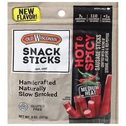 Old Wisconsin Hot And Spicy Snack Sticks - 8 Oz