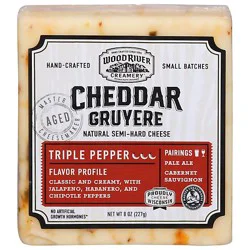 Burnett Dairy And Cady Cheese Cheddar Gruyere Triple Pepper - 8 Oz