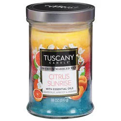 Tuscany Scented Triple Pour Jar Candle Citrus Sunrise - 18 Oz