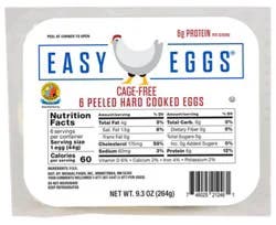 Easy Eggs Cage Free Peeled Hard Cooked Eggs - 6 Count