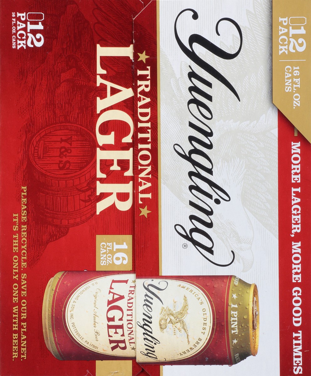 slide 4 of 15, Yuengling Traditional Lager Beer 12 - 16 fl oz Cans, 12 ct