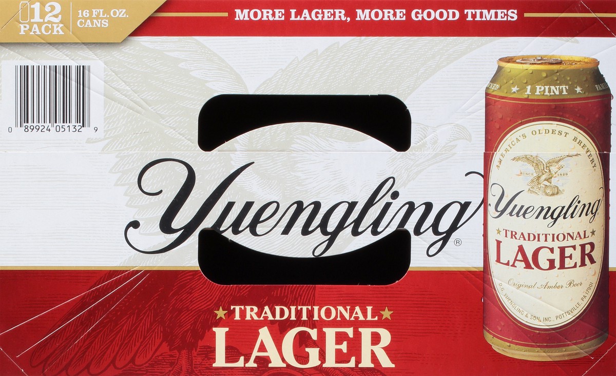 slide 6 of 15, Yuengling Traditional Lager Beer 12 - 16 fl oz Cans, 12 ct