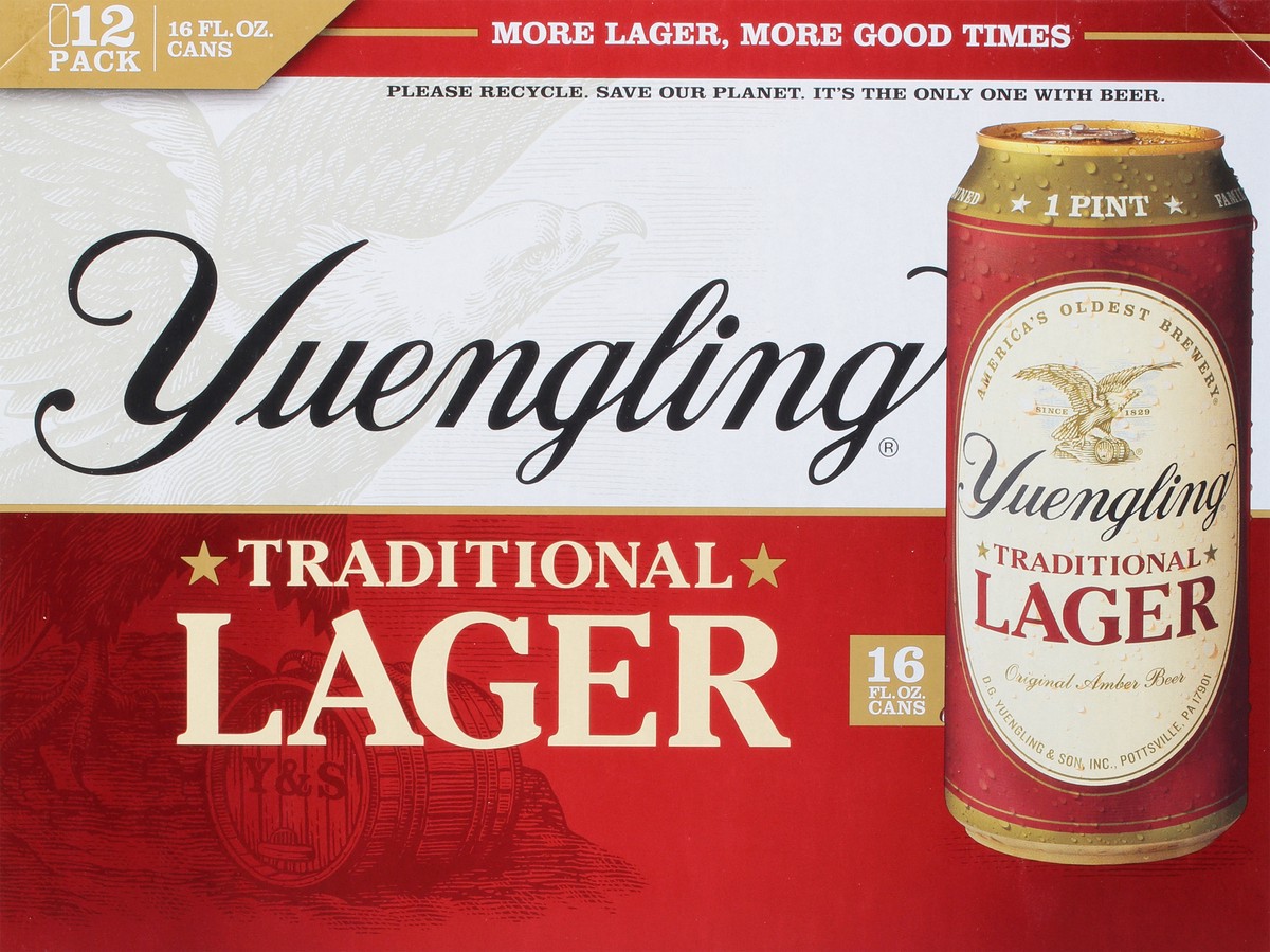 slide 11 of 15, Yuengling Traditional Lager Beer 12 - 16 fl oz Cans, 12 ct