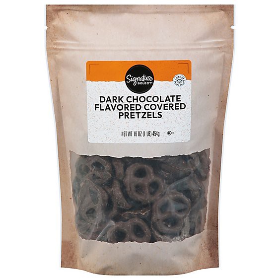 slide 1 of 1, Signature Select Dark Chocolate Covered Pretzels - 16 Oz., 16 oz