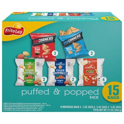 slide 1 of 1, Frito Lay Puff And Pop Mix Variety Pack - 15 Count, 9.75 oz