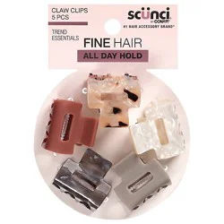 Scunci Real Style Claw Clips 5 Pack - Each