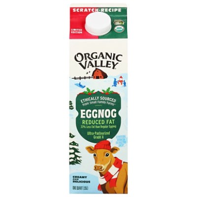 slide 1 of 1, Organic Valley Reduced Fat Egg Nog - 32 Fl. Oz., 32 fl oz