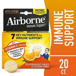 Airborne Zesty Orange Effervescent Tablets - 20 Count