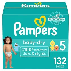 Pampers Baby Dry Diapers Enorm 5 Pack - 132 Count