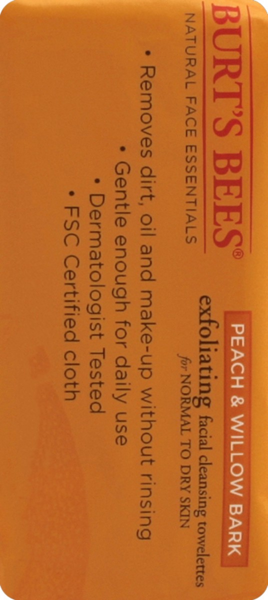 slide 3 of 6, Burt's Bees Peach And Willow Bark Facial Cleansing Towelettes, 25 ct