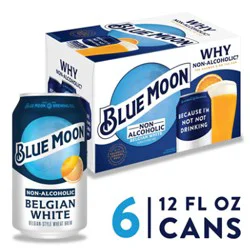 Blue Moon Non-Alcoholic Belgian White 0.45% Abv Cans - 6-12 Fl. Oz.