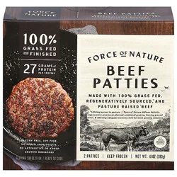 Force Of Nature Beef Burger Patties Grass Fed - 10 Oz