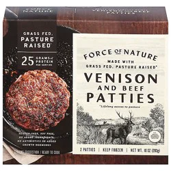 Venison And Beef Burger Patties Grass Fed - 10 Oz