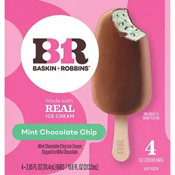 Baskin Robbins Ice Cream Bars Mint Chocolate Chip - 4-2.65 Fl. Oz.
