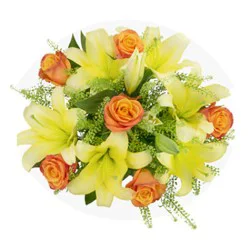 Overjoyed Boutique Orange Yellow Fragrant Rose Bouquet - Each