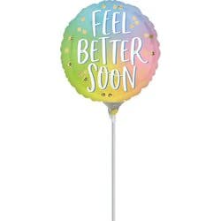 Get Well Air Filled Balloon In Stick 4 Inch - Each