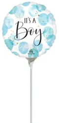 Baby Boy Balloon Air Filled Stick 9 Inch - Each