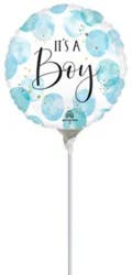 Baby Boy Balloon Air Filled Stick 9 Inch - Each