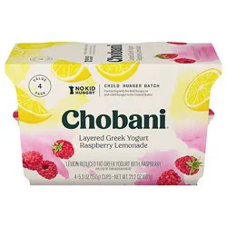 Chobania Greek Yogurt Raspberry Lemonade Low-Fat - 4-5.3 Oz.