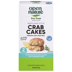 Open Nature Crab Cakes Premium Lump Maryland Style - 6 Oz