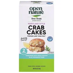 Open Nature Crab Cakes Premium Lump Maryland Style - 6 Oz