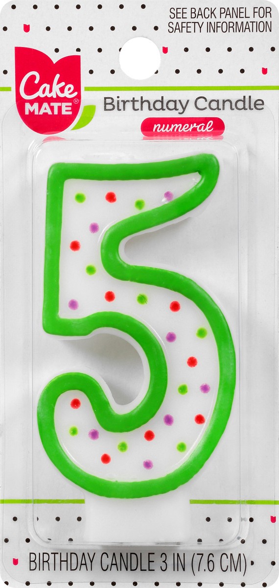 slide 1 of 9, Cake Mate 3 Inch 5 Numeral Birthday Candle 1 ea, 1 ct
